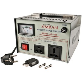 Simran 500 Watt 110v to 220v Step Up Down Voltage Converter Transformer with Built-in Power Regulator, AR-500