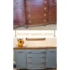 foxwake Wood and Silver Cabinet Handles Pull 10Pcs Adjustable Double