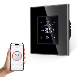 JIMEIDA Smart Thermostat Heating Black Floor Heating Chamber with Alexa Echo, Google Assistant Constant Temperature Chamber for Electric Heating and Heating Temperature Control