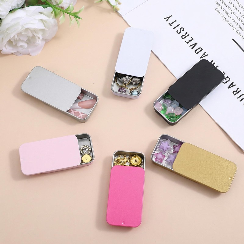 Classicseali 6PCS Mini Salt Tin, 6 Colors Small Tin Box,