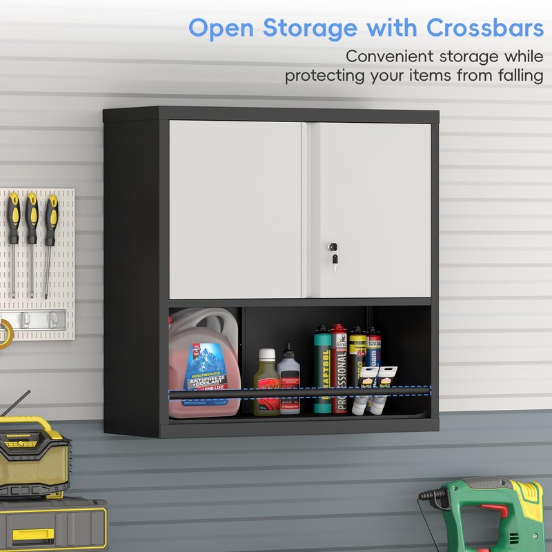 STEELIST Metal Cabinet Wall Mounted, Garage Storage Cabinet Heavy Duty,