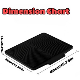 Silicone Dish Drying Mat for Kitchen counter, 15.8"x13" (Black)