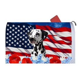 Best of Breed Dalmatian Black/White Patriotic Dog Breed Mail Box Cover