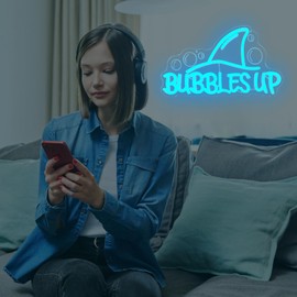 Bubbles Up Neon Sign for Wall Decor Inspirational Neon Light Dimmable Bubbles Light Up Sign for Bedroom Led Tropical Bar Decor for Birthday Christmas Gifts