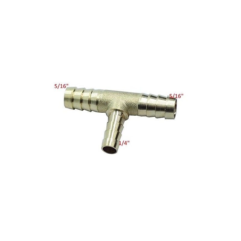 HongBoW Hardware Brass Hose Barbed Reducing Tee Fitting T Barb