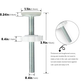 Pack of 4 Wall Protectors, 4 Pack with M10 Spindle Screw Screws for Door Gate Baby Stair Gate Wall Protection Pads No Drilling for Child Safety