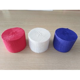 Streamer Paper for 4th of July Patriotic Decorations - 3 Rolls Red White Blue Crepe Paper Streamers for Independence Day Memorial Day American Theme Party Decorations