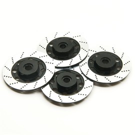 1 Set 4 Pcs Aluminum Brake Disc Brake Disc Kit for Racing Car Sakura D4 AWD/RWD, Black