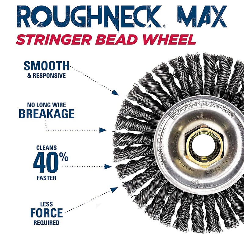 Weiler 13131 4" Roughneck Max Stringer Bead Wire Wheel, 0.020"