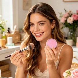 Jabón Limpiador de Brochas de Maquillaje Jabón de Esponjas con Almohadilla Limpiador sólido de brochas de maquillaje para Tocador Rutina Diaria Viaje Hogar Salón de Belleza