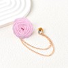 Pink Rose Lapel Pin Tassel Chain Brooch for Men -