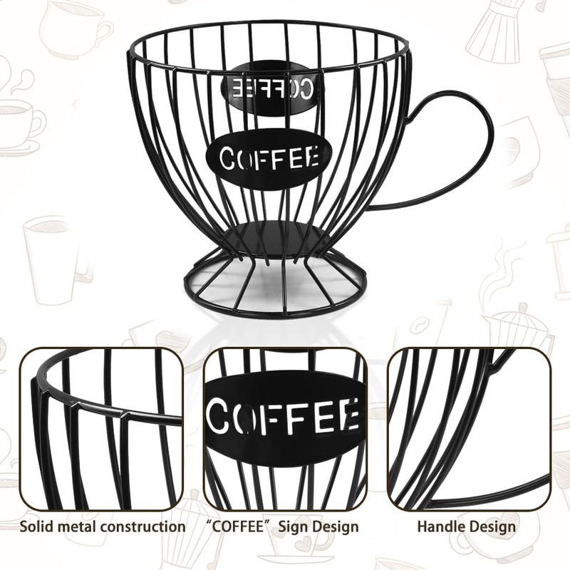 Coffee Pod Holder,Cup Pattern K Cup Holder Metal Coffee Capsule