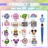 80Pcs Non-Repeat Cartoon Silicone Focal Beads for Pens, Random Focal