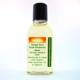 Rose Geranium Wash Hand & Body Wash, Shower Gel, Liquid Soap, Handmade. Vegan. Natural Skin Care (Rose Geranium Wash, 25 ml)