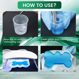 Jarezina UV Resin with Light,Upgraded 250g Crystal Clear,Low Odor,Fast Cure& Hard Type UV Resin Kit,Silicone Mat,UV Light,for Crafts,Jewelry Making,Casting