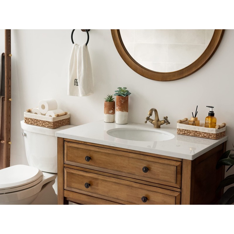 StorageWorks Bathroom Baskets for Organizing, Small Wicker Basket for Bathroom