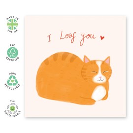 Central 23 Cat Valentines Day Card - I Loaf You Cat - Funny Anniversary Card For Cat Mum Dad Fur Parents - I Love You Gifts For Him Her Girlfriend Boyfriend - Comes With Fun Stickers
