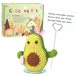 Cozenbrace Crochet Kit for Beginners, Avocado Crochet Kit with Step-by-Step Video Tutorials, Beginner Crochet Kit for Adults, Beginner Crochet Kit for Kids