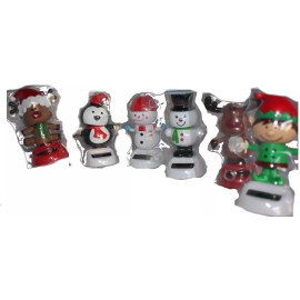 Chic Design 6 Assorted Christmas Solar Dancing Toys Santa Angel great happy friendship gift