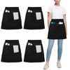 umboom 4 Pack Waist Apron, Black Waiter Waitress Aprons with