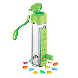 Portable 3-in-1 Water Bottle & Pill Organizer - 400ml