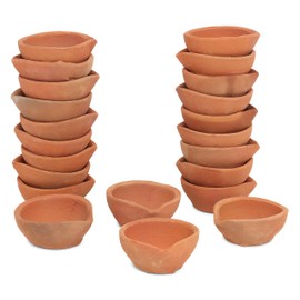 Hashcart Clay Diya Diwali Diyas [40 Pcs] with Cotton Wicks Diya Lamp for Pooja - Diyas for Pooja - Mitti Earthern Terracotta Diya - Diwali Decoration Indian Gift Items