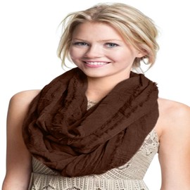 CJ Apparel Dark Brown Mobius Infinity Scarf Seconds Snood Cowl Circular Tube Round Shawl Pashmina NEW