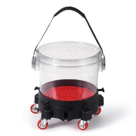 GarveeTech 5 gal Car Wash Bucket Kit 300 LBS Capacity - Includes Grit Trap, 5-Caster Dolly, Rubber Handle & Lid, Professional Detailing Kit for Auto Cleaning, Transparent