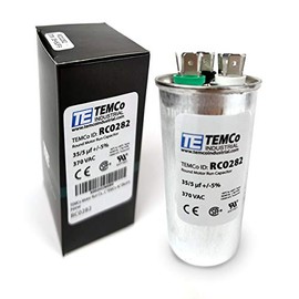 TEMCo 35+5 uf/MFD 370 VAC Volts Round Dual Run Capacitor 50/60 Hz AC Electric - Lot -1