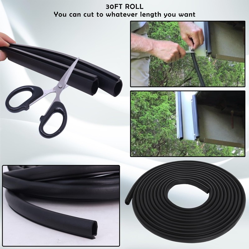 Wadoy 018-338-BLK RV Slide Out Seal 30 Ft, Weather Stripping