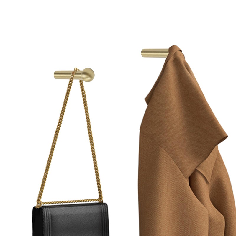 MY MIRONEY 4Pcs Solid Brass Gold Hooks Wall Mounted Coat