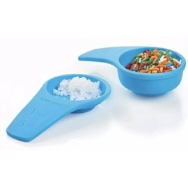 Tupperware Refrigerator Magnet Mini Measuring Spoons TBSP and TSP Raindrop Blue