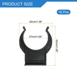 uxcell 16Pcs 1.65''x1.38'' Plastic Leveler Leg Toe Kitchen Clips Foot Buckle, Furniture Legs Plinth Skirting Board Snap Plinth Leveler Leg Clips for Sofa Cupboard Table, Black