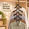 5-in-1 Space-Saving Closet Hangers for Clothes – Detachable Stainless Steel