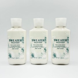Sweater Weather 3-Piece Bath Bundle | Body Lotion with Shea Butter & Vitamin E | Three Full Size Bottles, 8oz Each