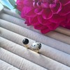 comimi Natural Stone Ring, Onyx Ladies, Dalmatian Jasper for Adults,