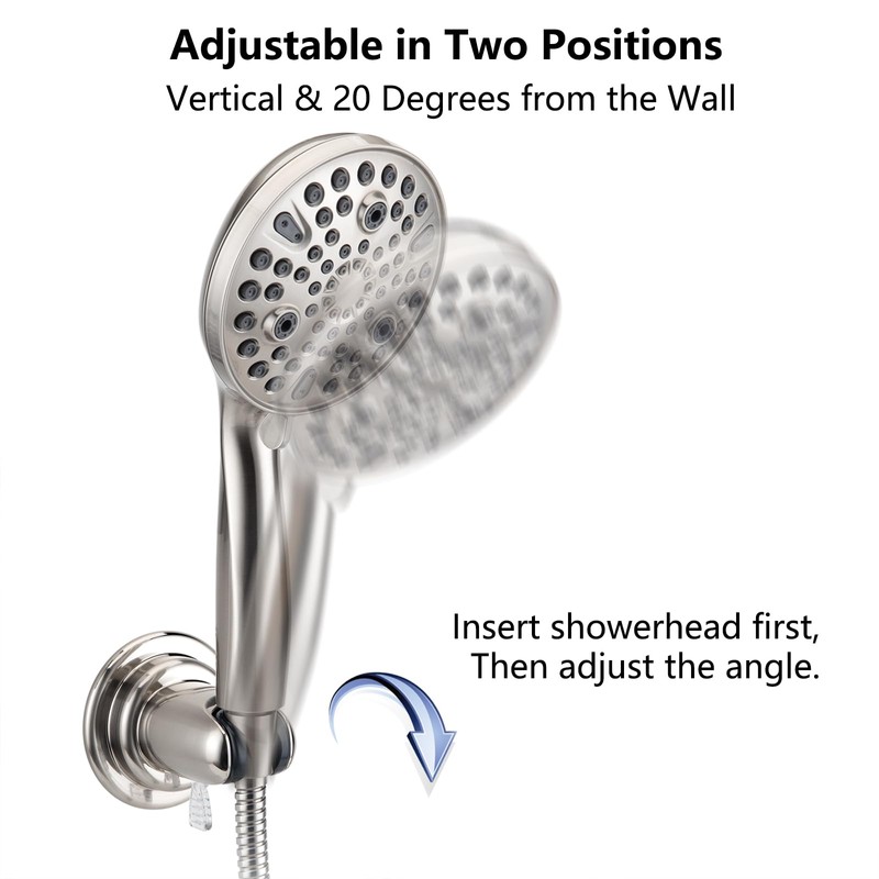 BOPai Vacuum Suction Cup Shower Head Holder, Adjustable 20 Degrees