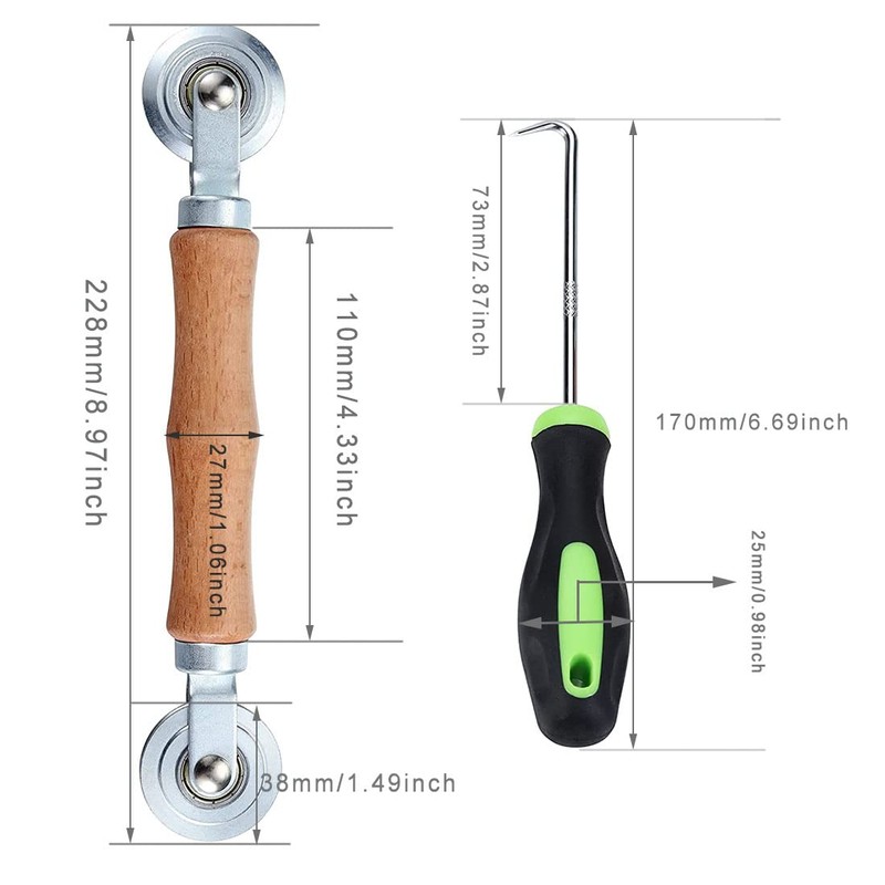 VIVIIHOO Tool Retractable Roller with Wooden Handle Hook Tool Piping