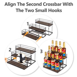 kimilus 12 Bottle Capacity Coffee Syrup Organizer 3 Tier Coffee Syrup Stand Shelf for Coffee Bar Kitchen Small Wine Rack for Bar Family Storage for Syrup Wine Dressing