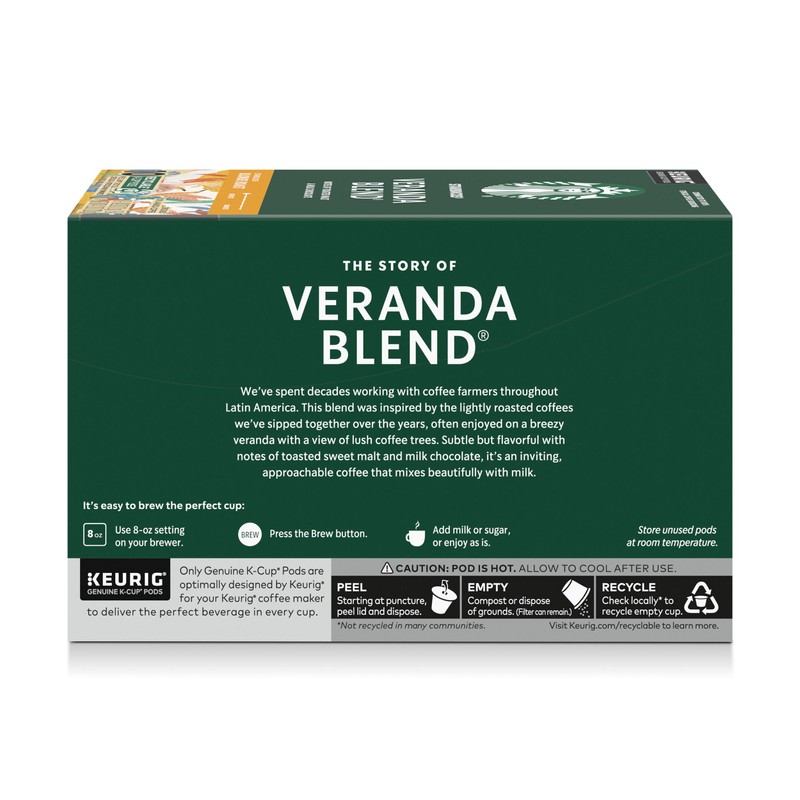 Starbucks K-Cup Coffee Pods, Starbucks Blonde Roast Hot or Iced