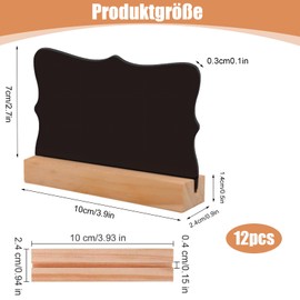 Pack of 12 Small Chalkboards with Stand, Chalkboard for Labelling, Price Tags, L-Shape Slate Buffet Signs, Chalkboard Stand, Place Cards for Buffet Wedding Party