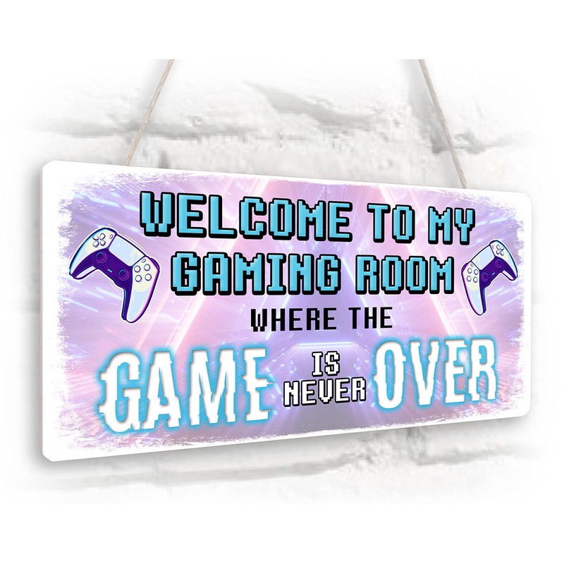 Beenanas Welcome to My Gaming Room Gamer Door Sign Plaque