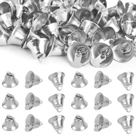 Framendino, 200 Pack Silver Mini Jingle Bells Vintage Craft Decorative Bells 16mm Small Liberty Bell Xmas Tree Ornaments for DIY Craft Wind Chimes Wedding Party Decor