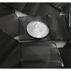 1000 - 1.5" x 1.5" 1515 Black Zipper Lock Baggies Craft Resealable Plastic Baggy 2 Mil Zipper Poly Bags