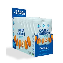 Daily Crunch Sprouted Almonds, 1.5 Ounce Mini, On-The-Go Bags (Original Sprouted, 8 Pack) Sprouted and Dehydrated for a Unique Crunch, Keto Friendly, Non-GMO, Oil and Salt Free, Vegan, Healthy Snack…