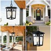 DOCIUEON Outdoor Hanging Light, Farmhouse Black Porch Pendant Lantern with