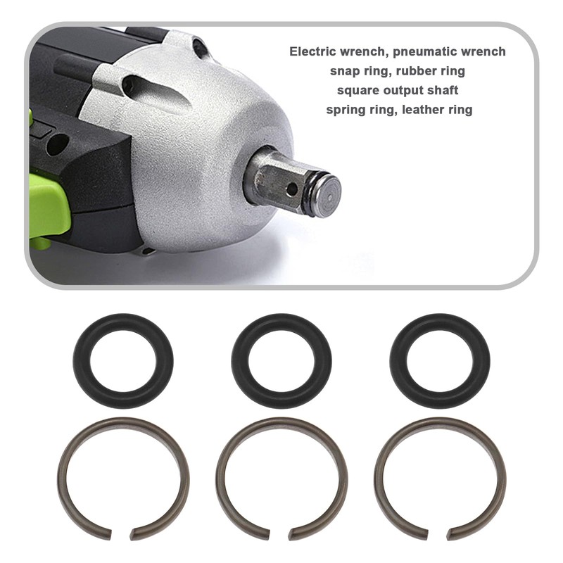 10 Sets Impact Wrench Socket Retaining Ring with O-Ring Suitable