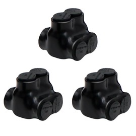 MAKERELE 3-Pack 3/0 Insulated Multi-Cable Connectors, 3/0-6AWG Compact and Durable Rubber Insulated Connectors, 2 Port Wire Connectors Essential for Rigorous Electrical and Marine Wiring