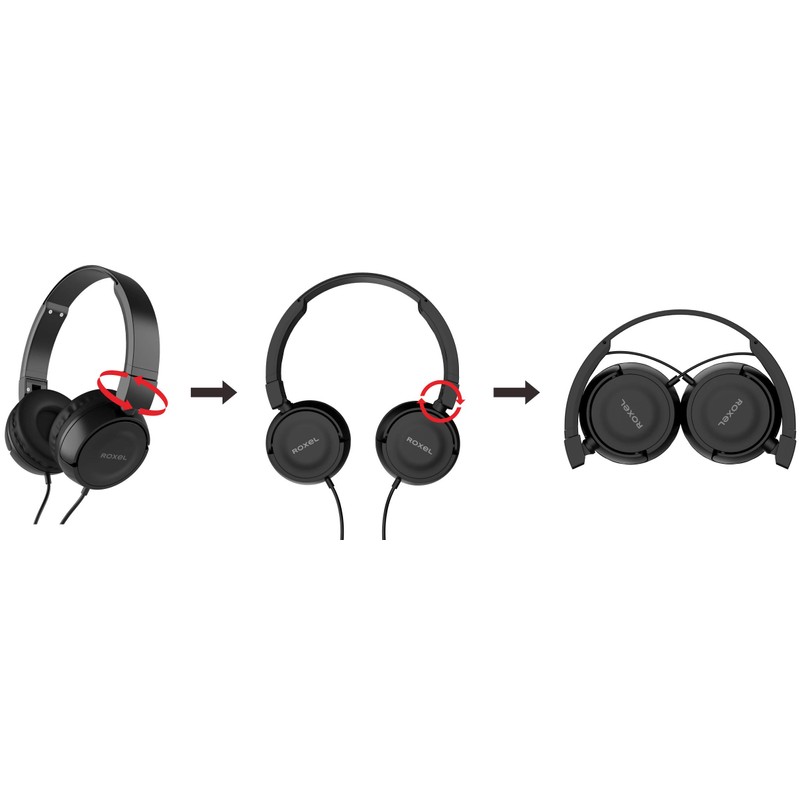 Roxel RX110 Lightweight Wired Foldable Headphones with Mic & Volume