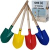 Single 16" Heavy Duty Wooden Kids Shovel Beach Shovel with Plastic Spade & Handle - Gold Digger Costume - Beach Toys - Colors Vary